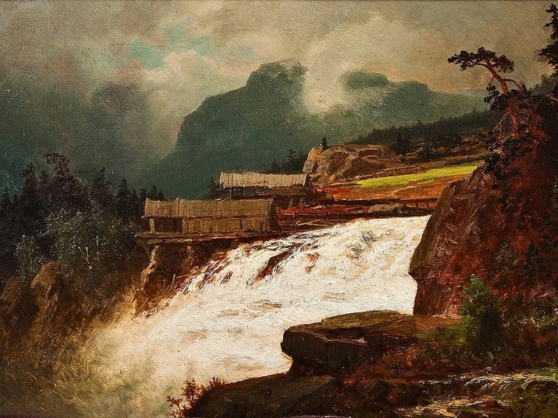 1829-Erik Bodom - Cascata con segheria (1878)